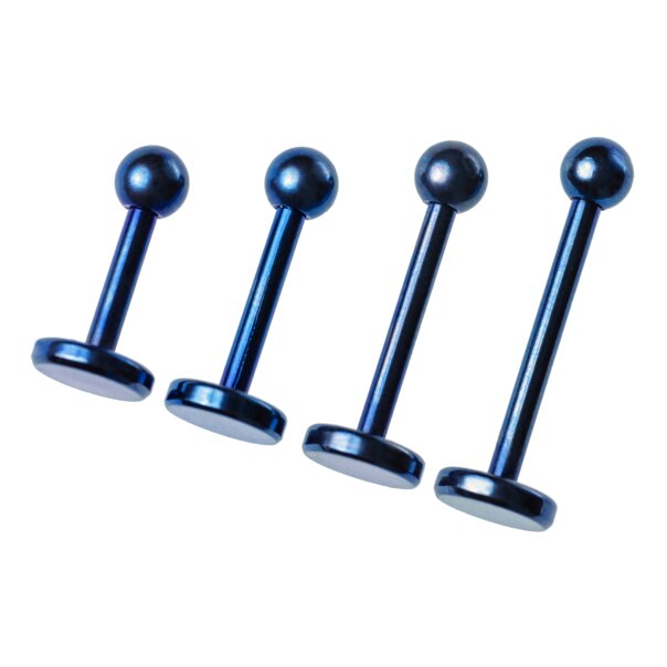 Labret de titanio color azul plátano (azul) | Piercing labret