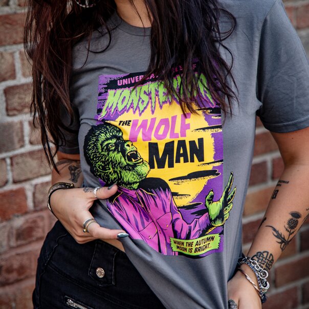 The Wolfman Monsterror T-Shirt (Gray) | Horror Graphic Tees