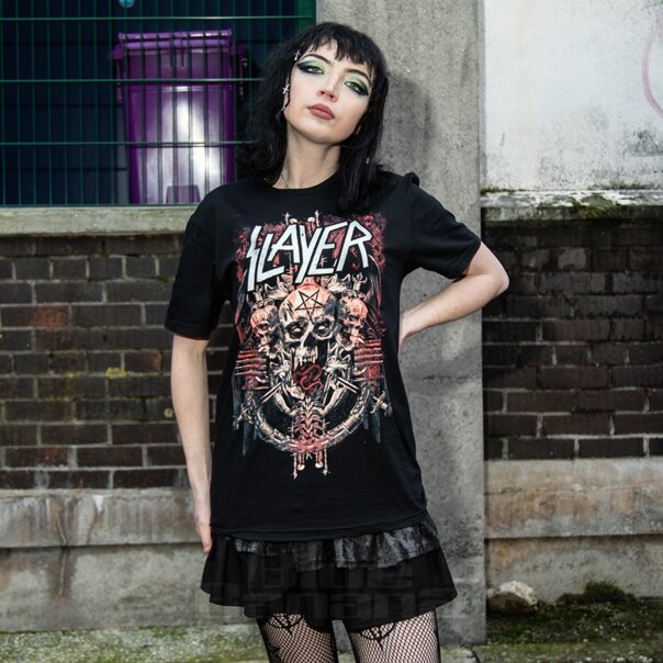 Offizielles Slayer Demonic Admat T-Shirt (Schwarz) | Blue Banana Band Merchandise