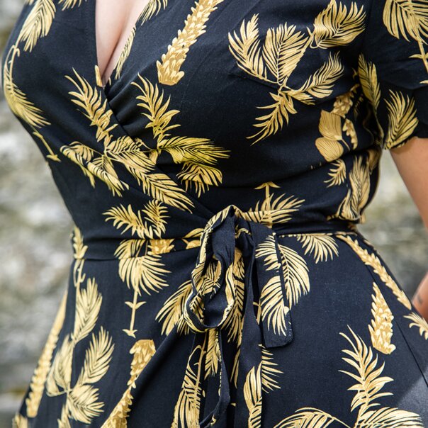 Banned Carol Golden Hour Wrap Dress (Black) | Alternative Fashion, Goth Clothing