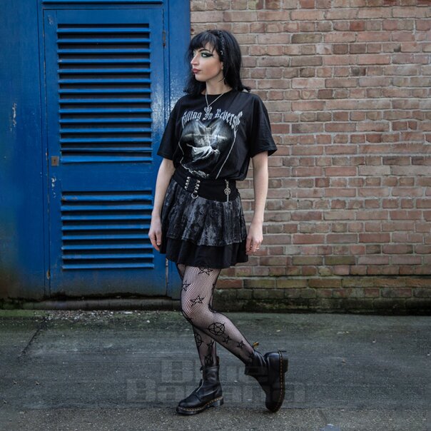 Heartless Nicandra Mini-Gonna (Nero/Grigio) | Blue Banana