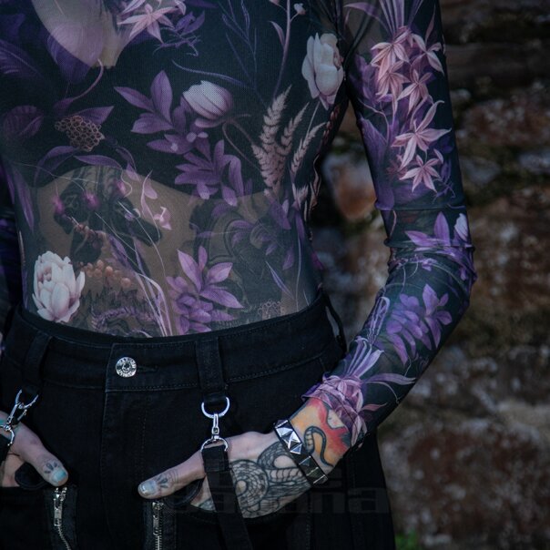 Killstar Wrenwell Mesh Top (Purple) | Killstar Clothing