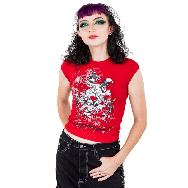 Ed Hardy Death Or Glory T-Shirt (Red) | Alternative Fashion, Goth Clothing