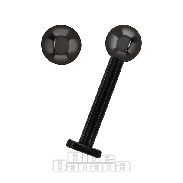 Labret de titanio negro Blue Banana de 1,6 mm | Joyería piercing