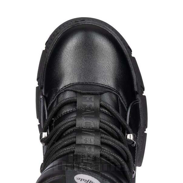 Buffalo Gospher Mid Boot (Black) | Alternative Platform Boots