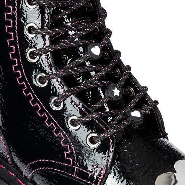Dr. Martens Jadon Lack-Plateau-Stiefel (Schwarz/Pink) | Alternative Dr. Martens Stiefel