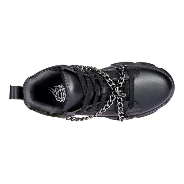 Bleeding Heart Skull Chain Trainers (Black) | Alternative Footwear