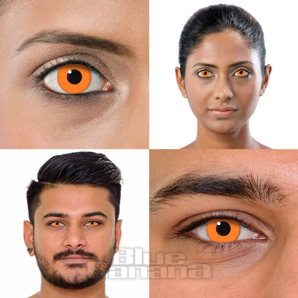 Orange UV I-Glow Coloured Contact Lenses (30 Day) | Coloured Contacts