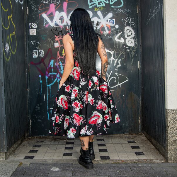 Hell Bunny Yuna Midi Dress (Black) | Alternative Dress, Gothic Clothing
