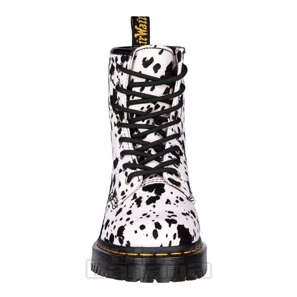 Dr Martens 1460 Bex Dalmatian Hair-On Leather Boots (Black/Cream) | Dr Martens Boots