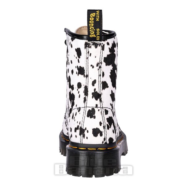Dr Martens 1460 Bex Dalmatian Hair-On Leather Boots (Black/Cream) | Dr Martens Boots