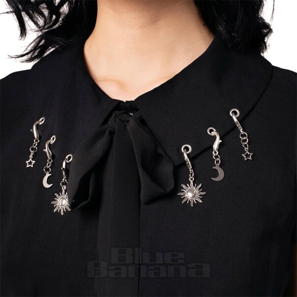 Hell Bunny Charming Blouse (Black) | Blue Banana