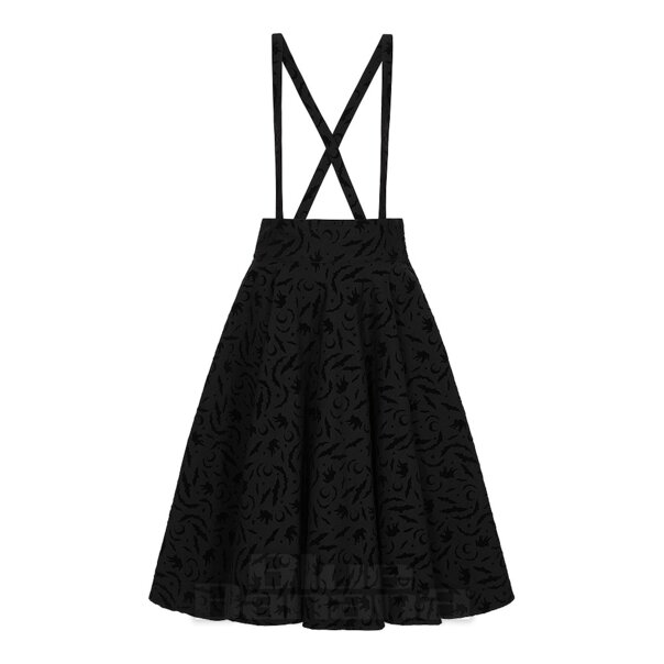Banned  Cecilia Witchy Suspender Midi Skirt (Black) | Blue Banana