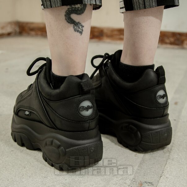 Buffalo Classic Trainer (Black) | Alternative Platform Shoes