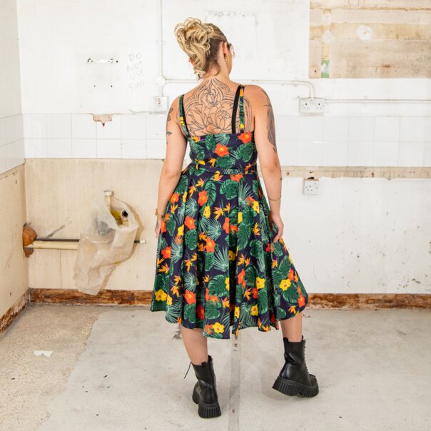 Banned Morena Tropical Dress (Multicolor) | Vintage Fashion, Midi Dresses