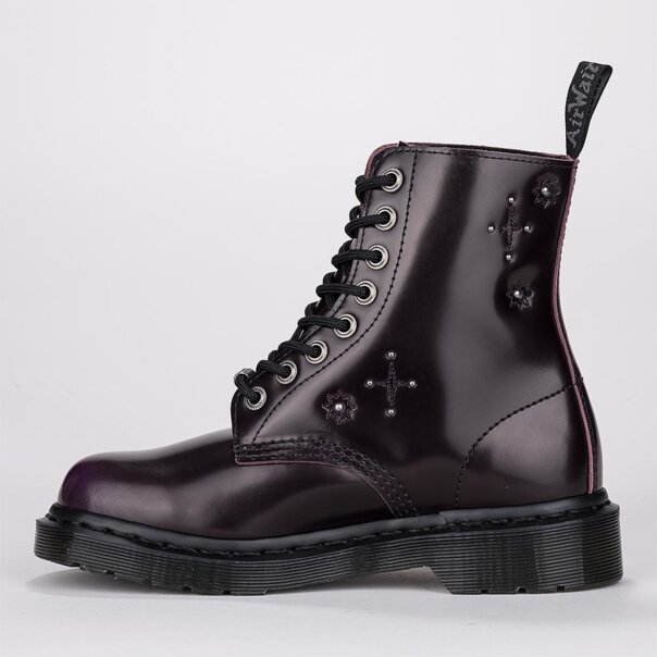 Dr Martens 1460 Wg Arcadia Velvet Boots (Purple) | Autumnal Bootss