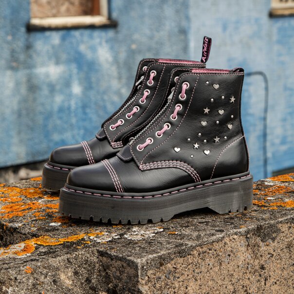 Dr Martens Sinclair Hs Milled Gloss Boot (Black) | Alternative Boots
