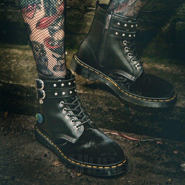 Dr Martens 1460 Mercredi Bottes (Velours Noir) | Blue Banana