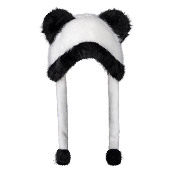 Blue Banana Panda Fluffy Hat (Black/White) | Alternative Beanies
