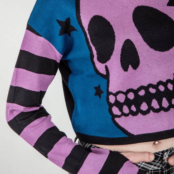 Banned Voidstar Crop Jumper (Purple) | Banned Alternative Clothing