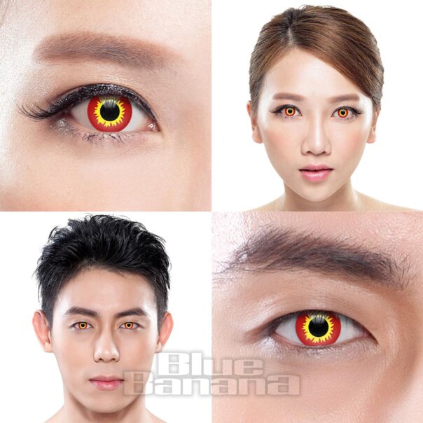 Wild Fire 1 Tag Rote Farbige Kontaktlinsen, Coloured Contacts UK