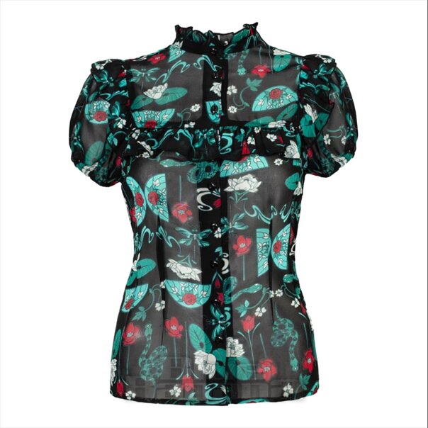 Hell Bunny Medea Blouse (Black) | Blue Banana