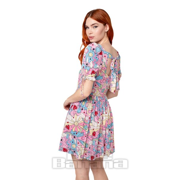 Hell Bunny Loulou Kleid (Mehrfarbig) | Blue Banana