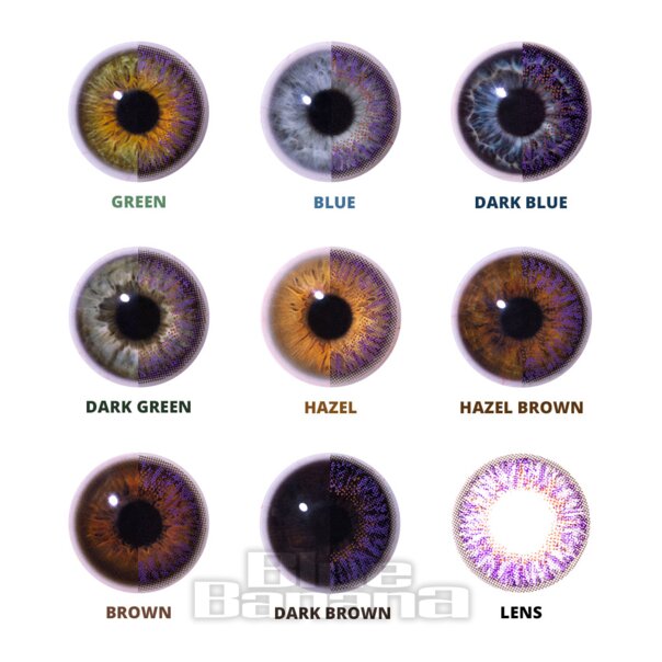 Violette Blend Natural Farbige Kontaktlinsen für 30 Tage, ohne Sehstärke