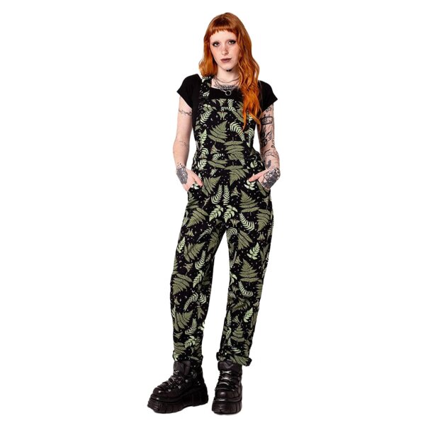 Hell Bunny Gaia Dungarees (Black) | Gothic Summer Clothing