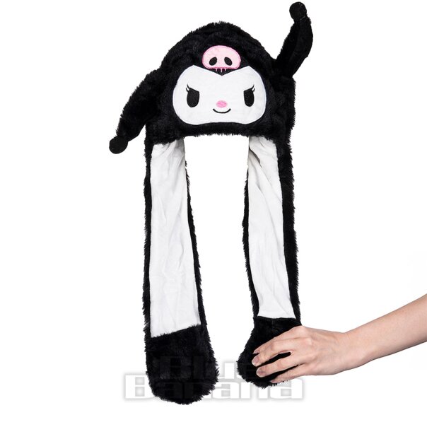 Blauer Hut mit Bananengesicht und Totenkopfohren und Lichtern (schwarz) | Blaue Banane