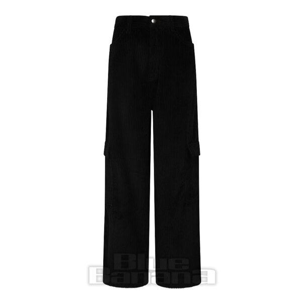 Banned Fall At Your Feet Corduroy Trousers (Black) | Blue Banana