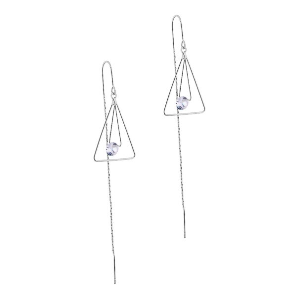 Orecchini a gabbia triangolari a forma di banana blu (argento) | Orecchini gotici