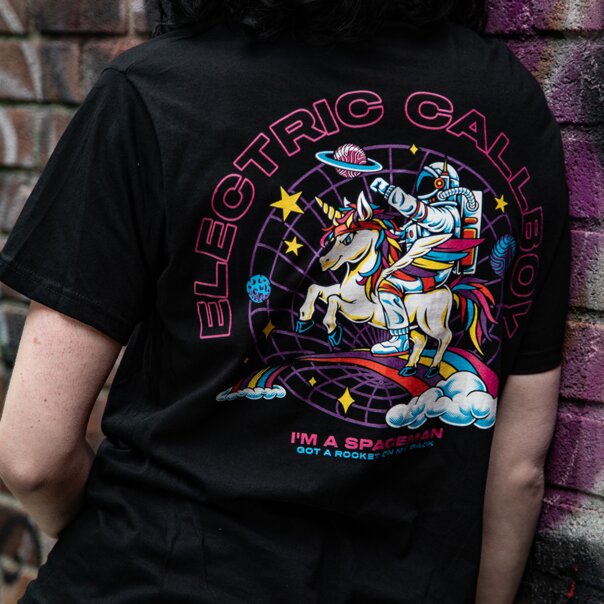 Offiziell Electric Callboy Raumfahrer-Einhorn T-Shirt (Schwarz) | Blue Banana