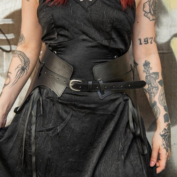 Cintura con ali di pipistrello blu banana (nera) | Accessori alternativi