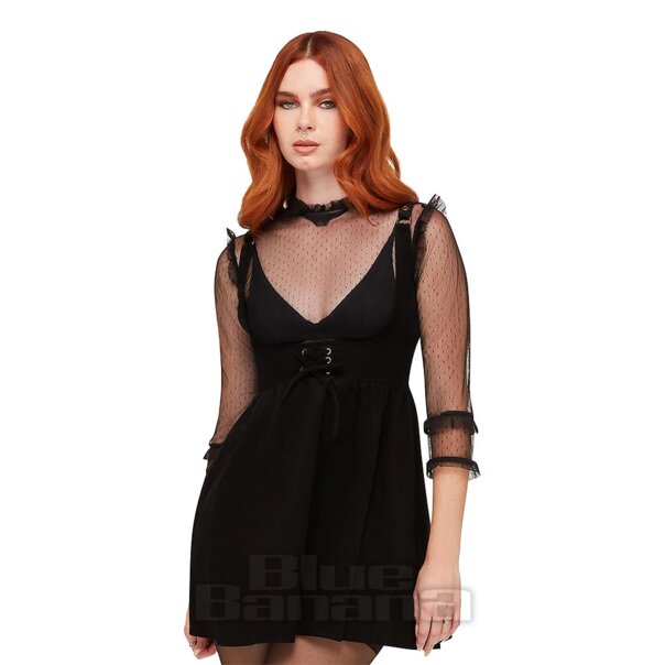 Vestido corto bajo el busto Killstar Juniper's Ballad (negro) | Ropa Killstar