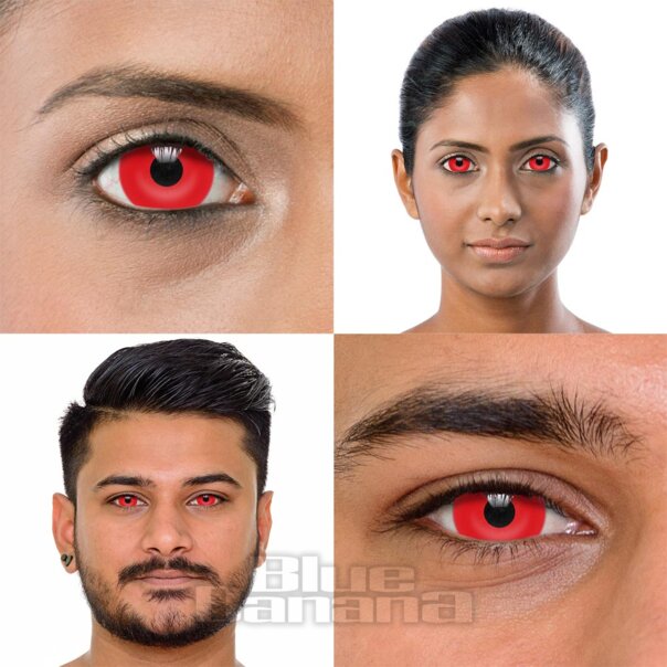Mini Sclera 1 Day Tageskontaktlinsen in Rot, Coloured Contacts UK