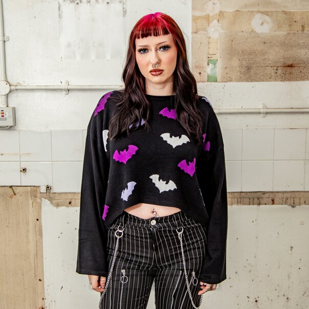 Banned Batty Babe Jumper (Black) | Alternative Fashion, Goth Clothing