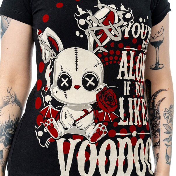 Cupcake Cult Ritual Bunny T-Shirt (Black/Red) | Alternative Print T-Shirt