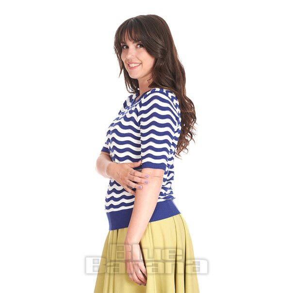 Jumper De Ondas Azul/Blanca Banned | Saltadores Vintage