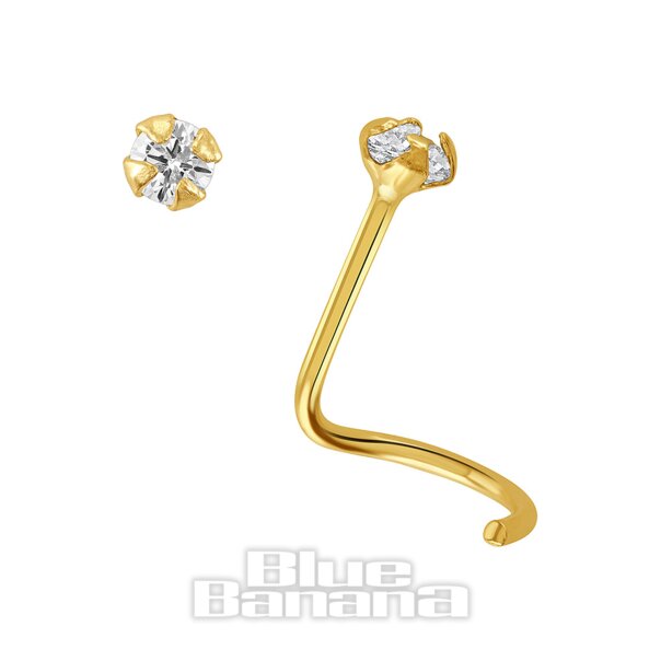 Blue Banana 14K Gold 2 Mm Clou De Nez (Clair) | Blue Banana