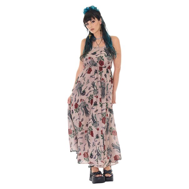 Jawbreaker Flower Spirit Maxi Dress (Multicolor) | Alternative Fashion, Goth Clothing