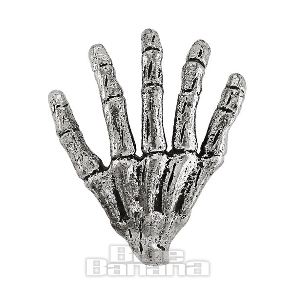 Blue Banana Poliertes Titan 1,2 X 8 Mm Skeletthand Fadenloses Oberteil (Silber) | Blue Banana
