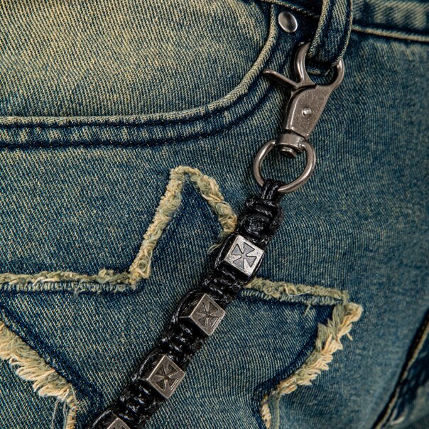 Blue Banana Cross Cord Key Chain (Black) | Alternative Accessories