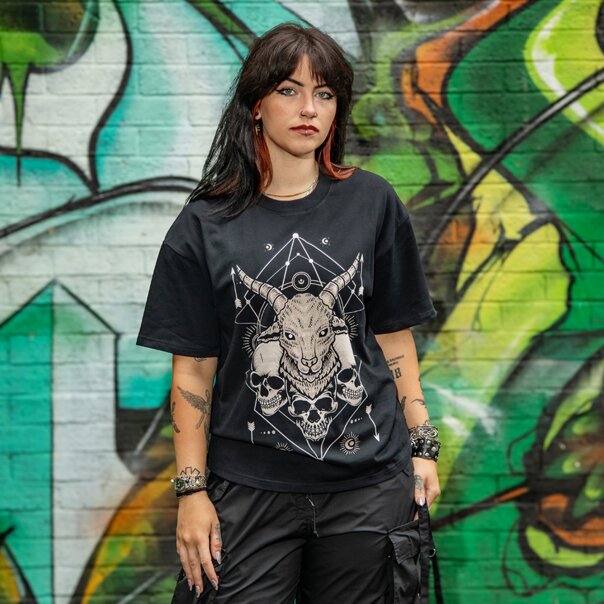 Blue Banana Widder & Totenköpfe T-Shirt (Schwarz) | Bedruckte T-Shirts