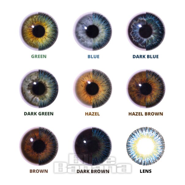 Blue Fusion Tri Tone 30 Tage natürliche farbige Kontaktlinsen