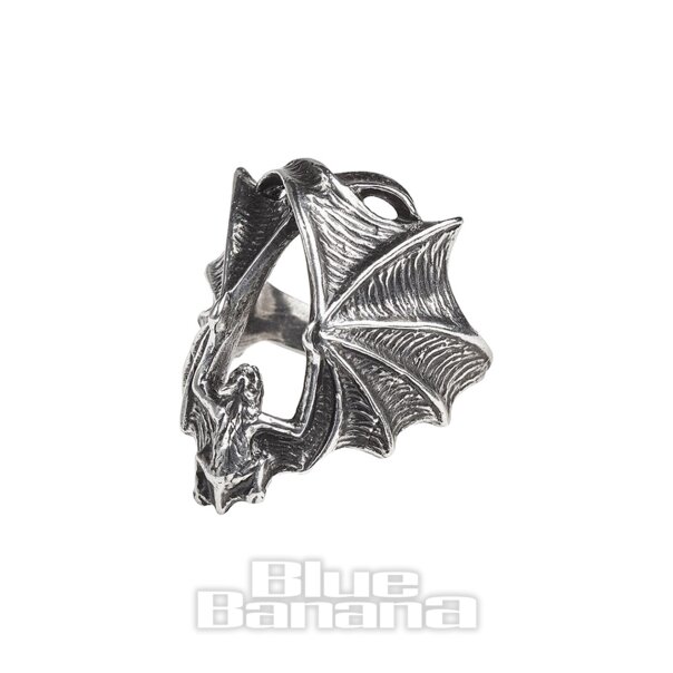 Alchemy Gothic Stealth Bat Ring (Silver) | Alternative Fashion, Goth Clothing