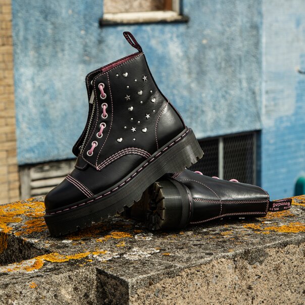 Dr Martens Sinclair Hs Milled Gloss Boot (Black) | Alternative Boots