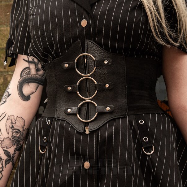 Blue Banana Breite Taille Mit 3 Ringen Gürtel (Schwarz) | Blue Banana