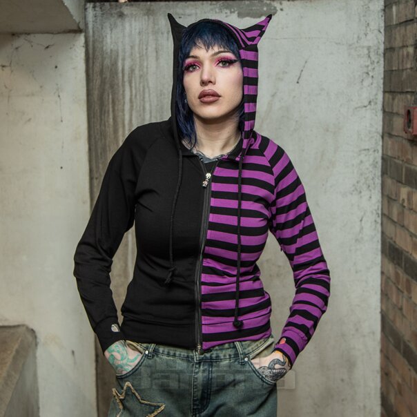 Banned Purple Front Zip Hoodie | Alternative Fashion