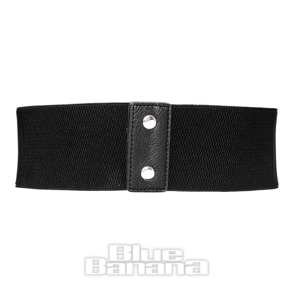 Blue Banana Ceinture Taille Elastique - Large Noud Elégant (Noir)